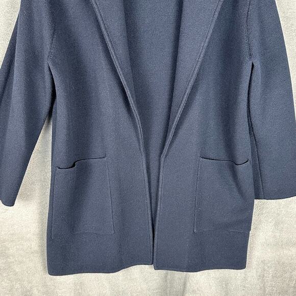 J Crew Sweater Blazer Womens Small Navy Merino Wool Preppy Quiet Luxury Academia - Picture 4 of 12